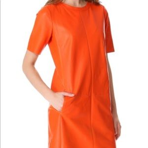 Orange lamb leather Vince Camuto dress
